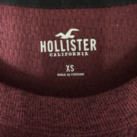 HOLLISTER Pullover Sweater Men XS Burgundy Heather - Picture 2 of 3
